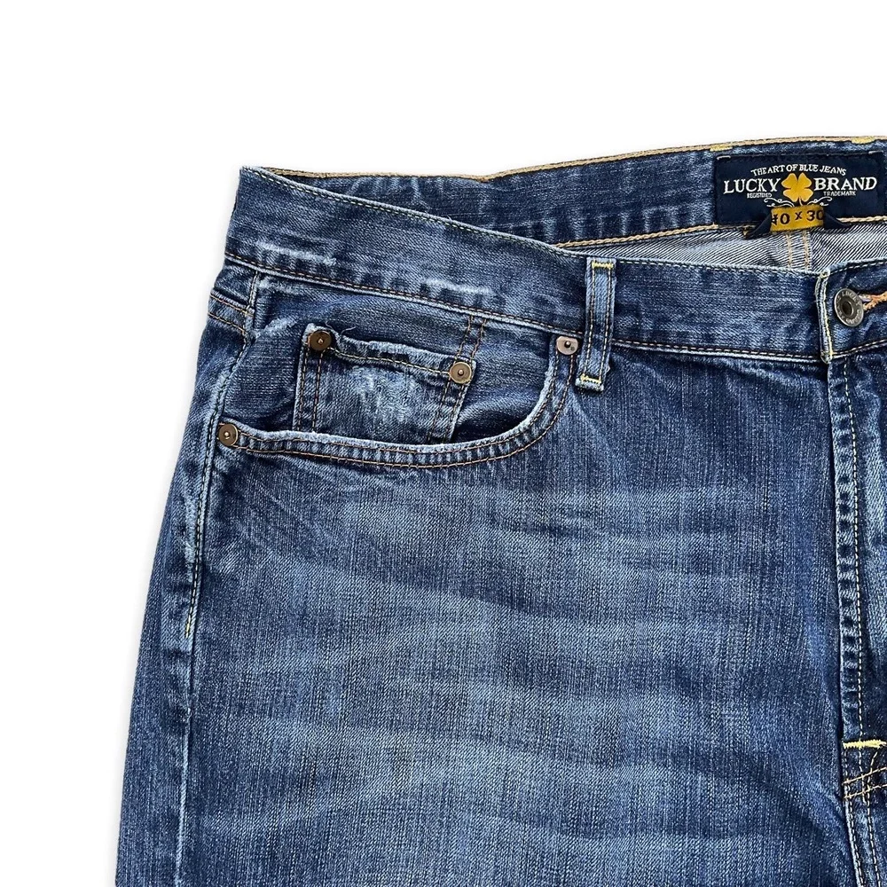Lucky Brand Jeans Men 40x30 (ACTUAL 39x29.5) Blue Relaxed Straight 181 Denim